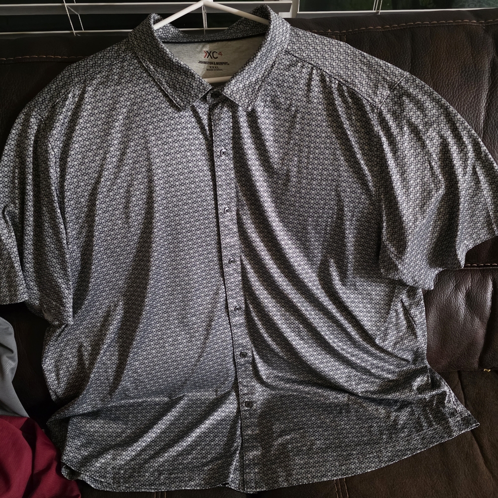 Johnston & Murphy Black and White Patterned Shirt